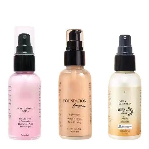 Complete Sun Care Trio Set – Sunscreen, Foundation & Moisturizer