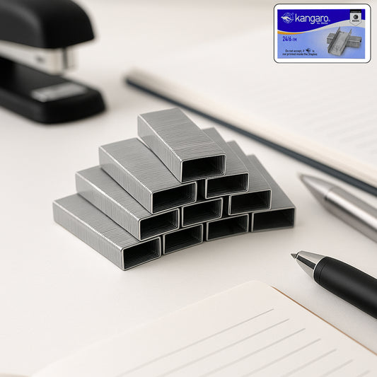 Wukusy Kangaro 246-1m high-quality steel staples for office use, durable and reliable steel pins for everyday stapling tasks.