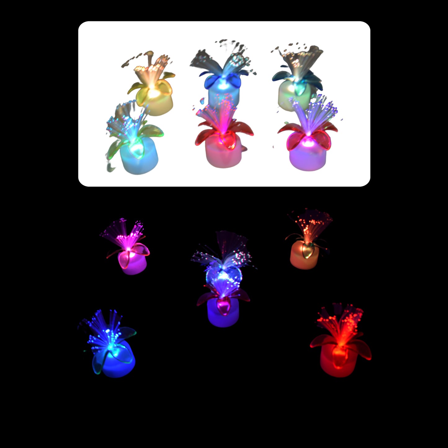 6237a Fiber Optic Light Mini Color Change Led Table Centerpieces  Light Up Candle - Pack Of 6
