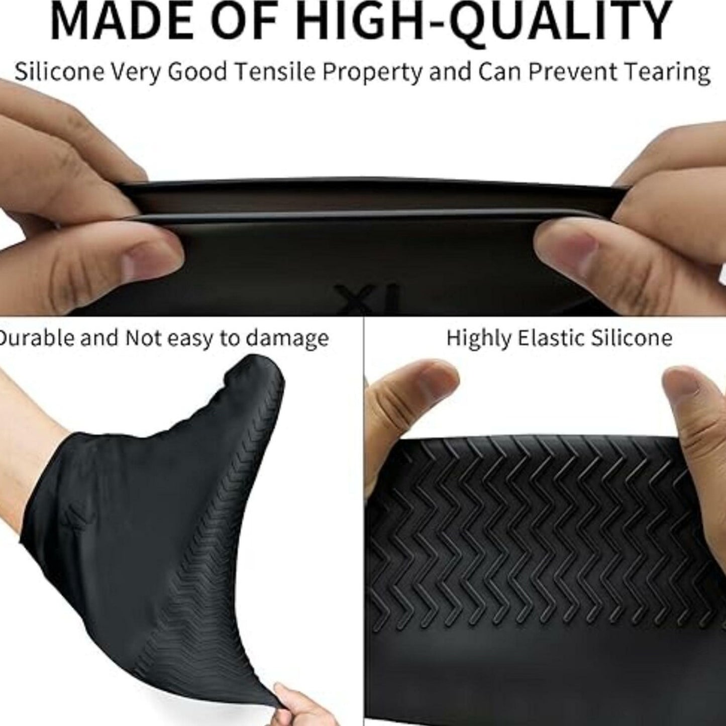 Waterproof Silicone Shoe Cover Black Color (1 Pair Medium Size)