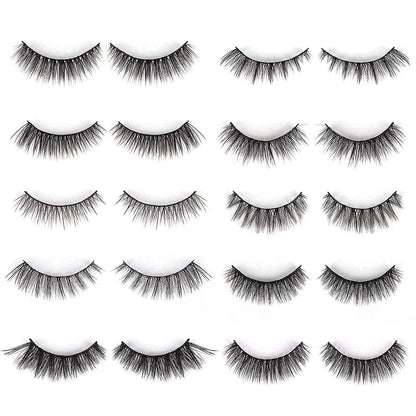 Magnetic Eyelashes, Long Natural Eyelashes, Fake Mink False Eyelashes Volume Eyelashes(Pack of 10)