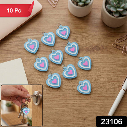 Cute Heart Shape Bag Charm Keychain Set (10 Pc)