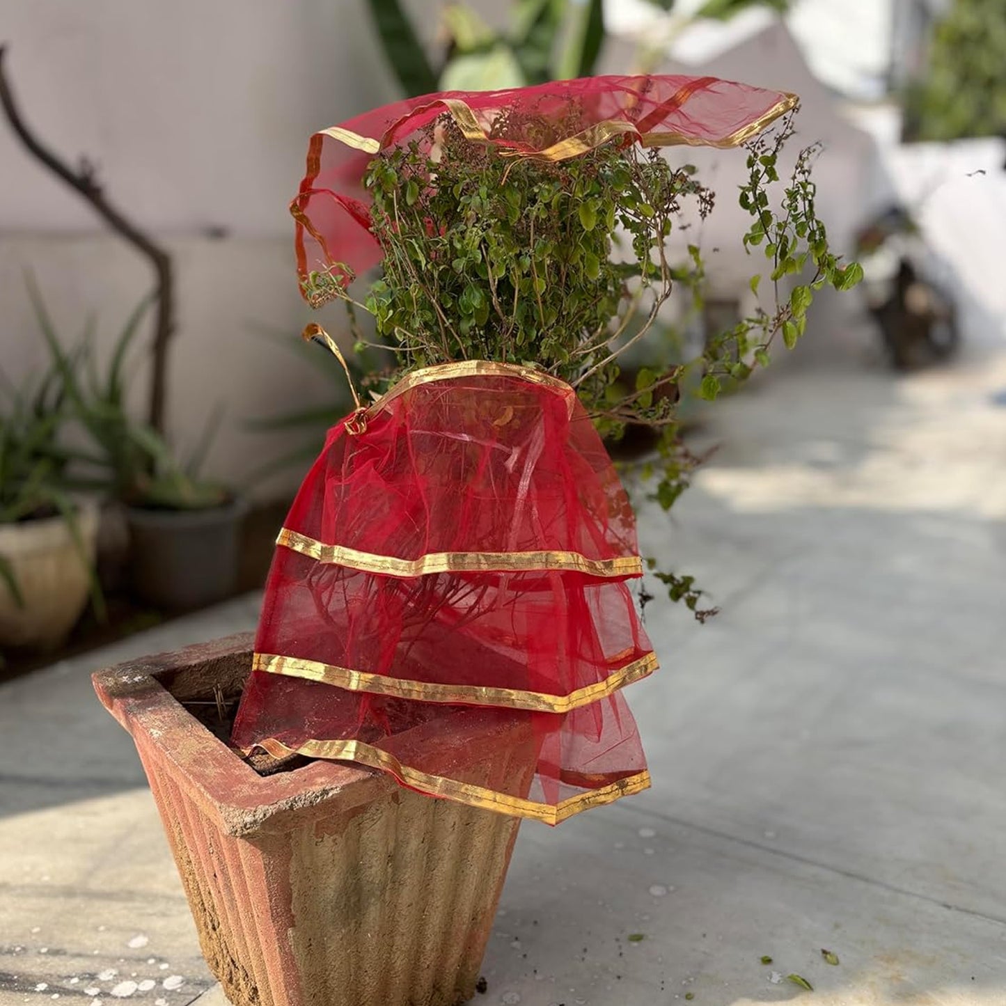 Premium Tulsi Vastra Pooja Cloth  2-piece Set