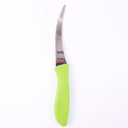 Mix Design Ss Kitchen Knife 8 Inch Stainless Steel Curved Plastic Handle (1 Pc)