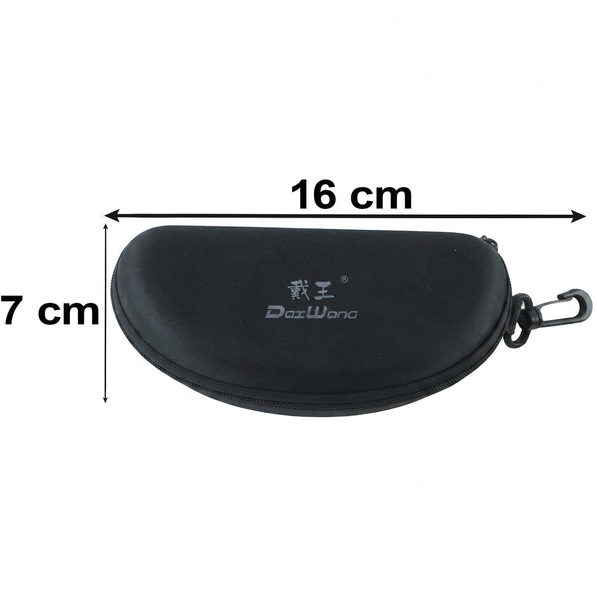 Zipper Hard Shell Sunglasses Case With Clip For Secure Travel Protection (1 Pc)