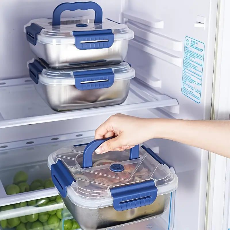 Food Storage Container with Blue Handle