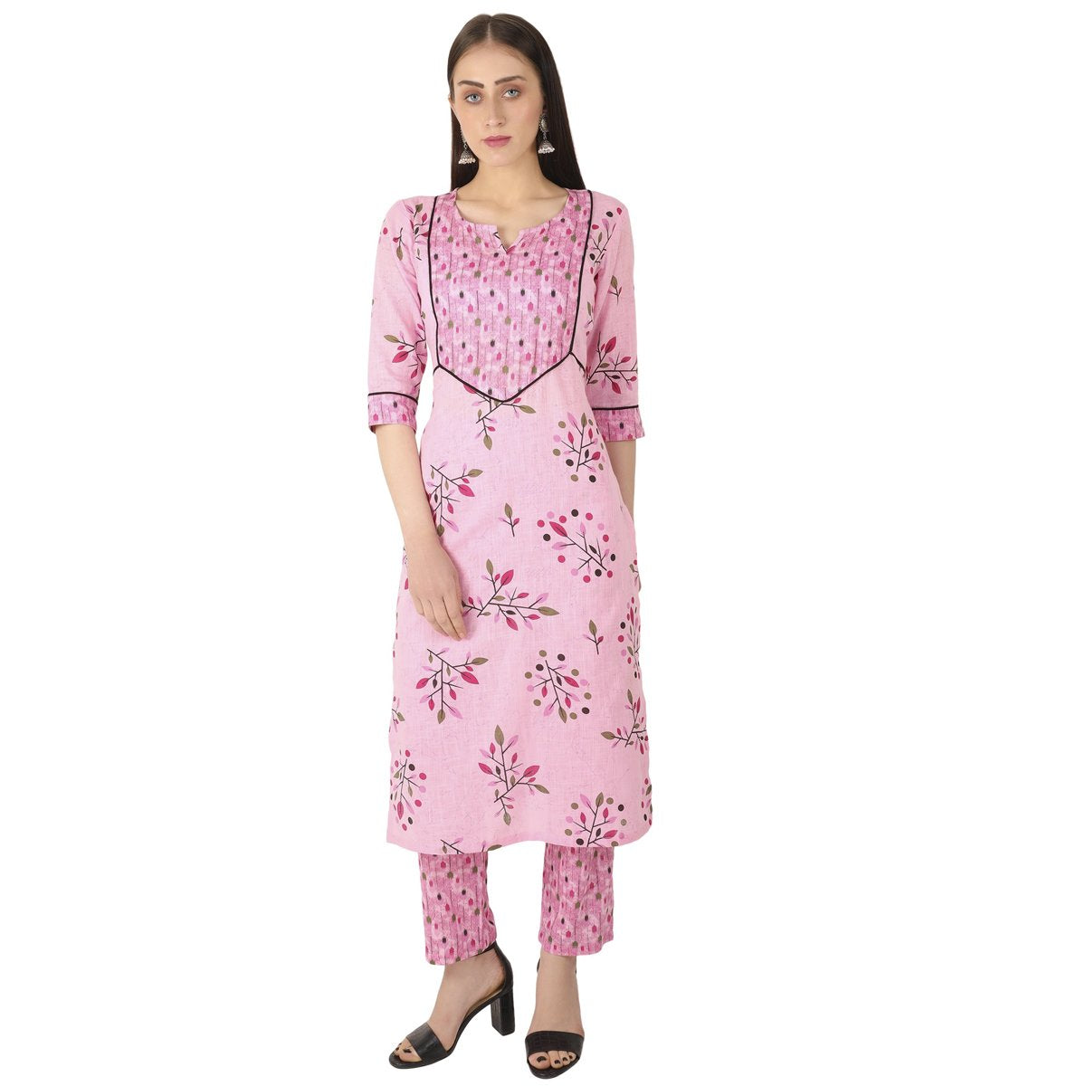 Colorful printed kurta with matching pants set from Drpshippr, featuring vibrant patterns and traditional Indian design.