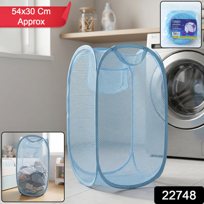 Large Mesh Pop Up Laundry Basket Clothes Storage Hamper (1 Pc 54x30cm)