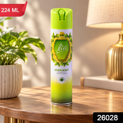 Wukusy Lemon Burst room freshener aerosol spray, 224 ml can for home and office use