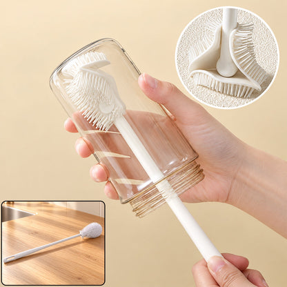 Wukusy silicone cleaning brush with flexible bristles for cups and bottles, kitchen cleaning tool, 1-piece.