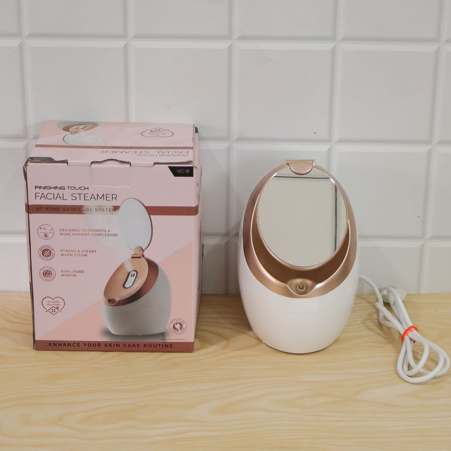 Electric Facial Steamer With Mirror For Deep Cleansing Hydration And Home Spa