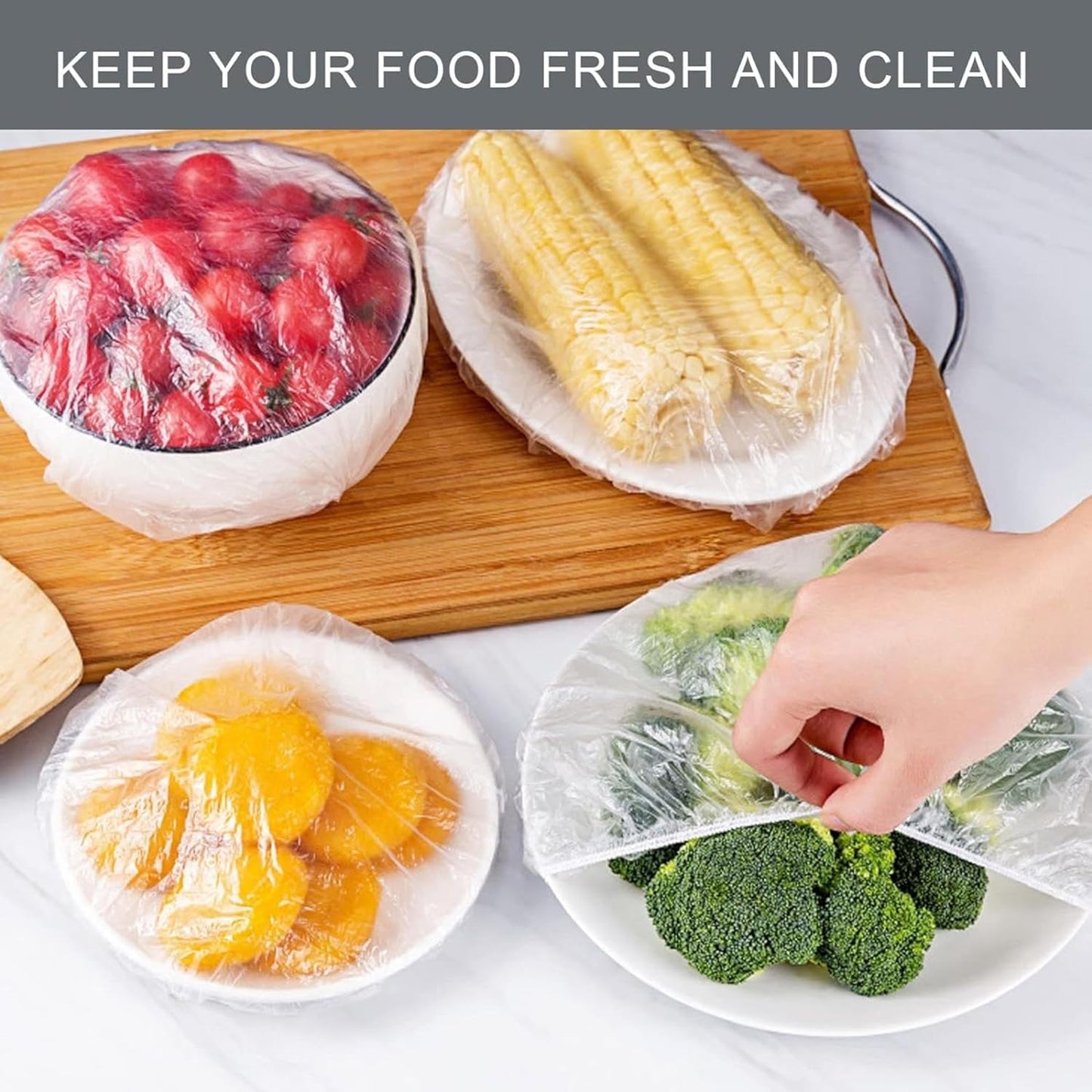 Fresh Keeping Bags, Reusable Elastic Food Storage Covers Pack of 100