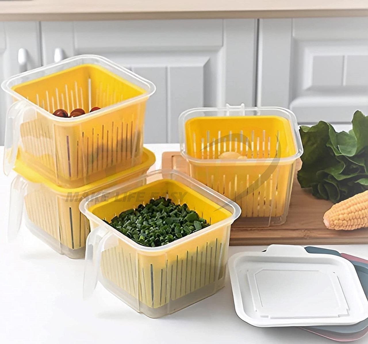 Fridge Organizer Storage Box (With Handle), Plastic