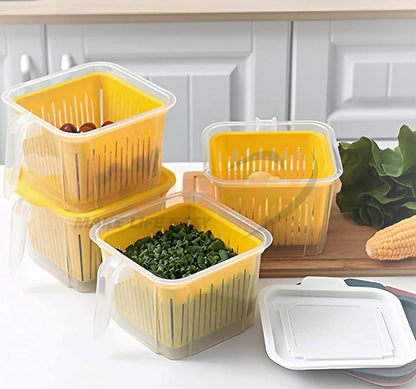 Fridge Organizer Storage Box (With Handle), Plastic