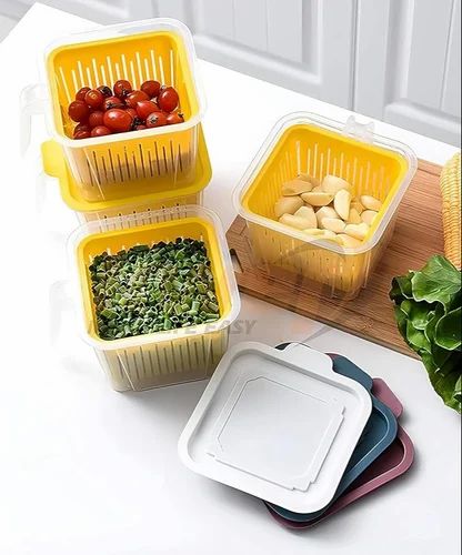 Fridge Organizer Storage Box (With Handle), Plastic
