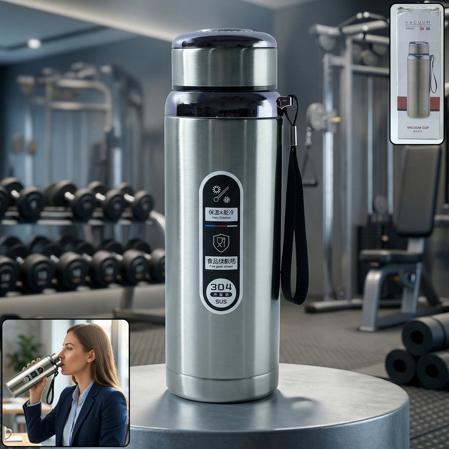 Premium Stainless Steel Vacuum Insulated Water Bottle (600 Ml Approx)