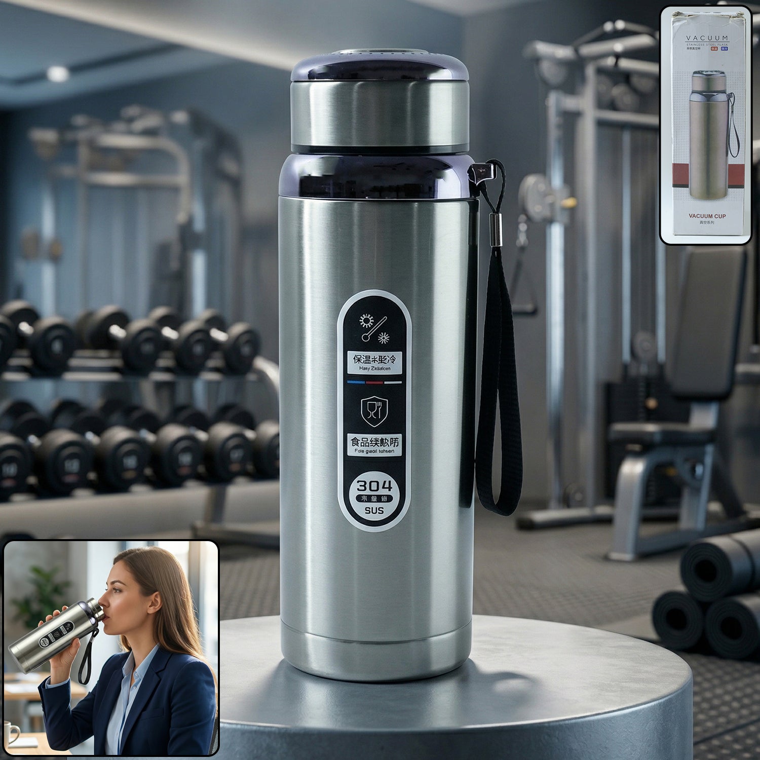 Premium Stainless Steel Vacuum Insulated Water Bottle (600 Ml Approx)