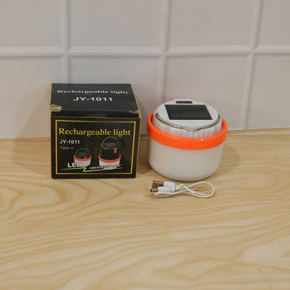 Solar Rechargeable Led Emergency Light Portable Camping Lantern Lamp (1 Pc)