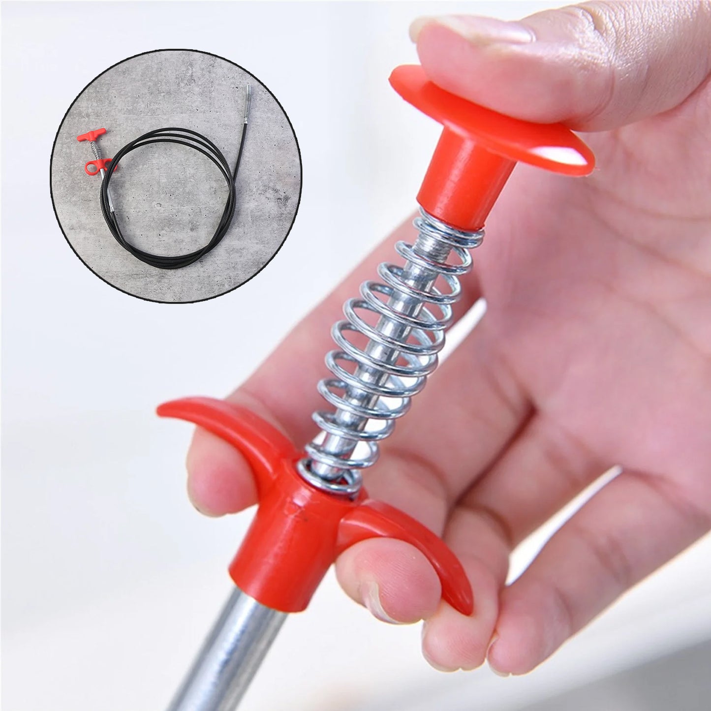 Flexible Spring Drain Cleaning Tool With Hand Grip (1 Pc  298 Cm)