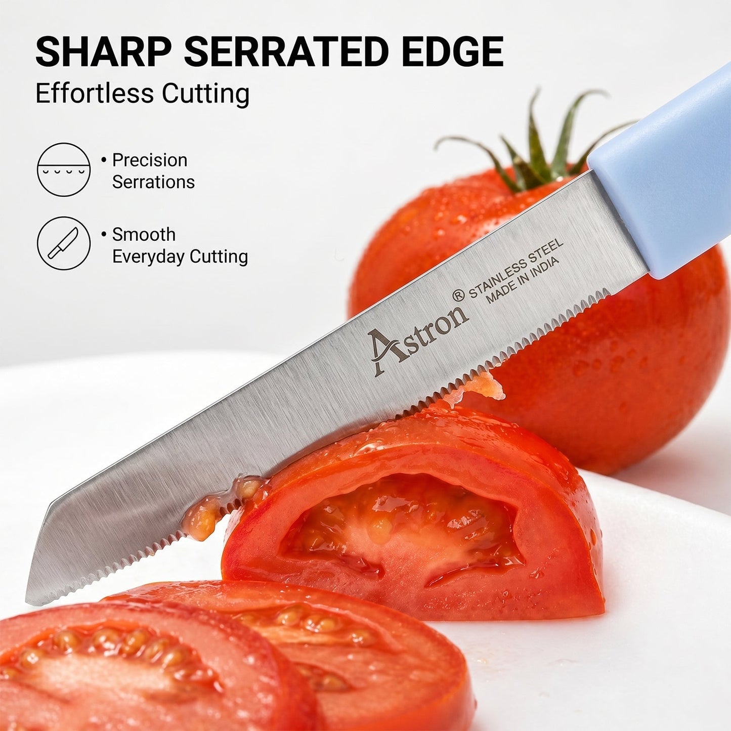 Ss Kitchen Knife Set With Plastic Handle Stainless Steel Vegetable Fruit (12 Pc)