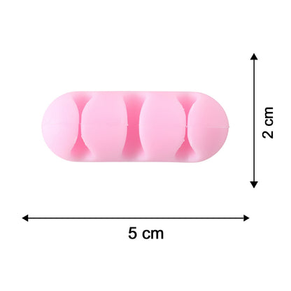 Silicone Cable Organizer Holder With 4 Cord Slots For Desk And Office Use (3 Pc)