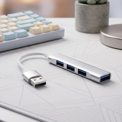 Usb To Four Port Usb Hub Multi Interface Adapter For Laptop And Computer (1 Pc)
