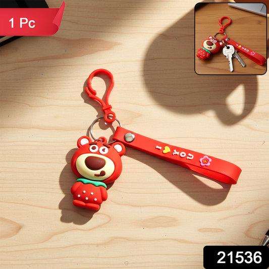 Cute cartoon bear figure keychain from Wukusy, featuring a charming bear design on a small, portable keychain accessory.