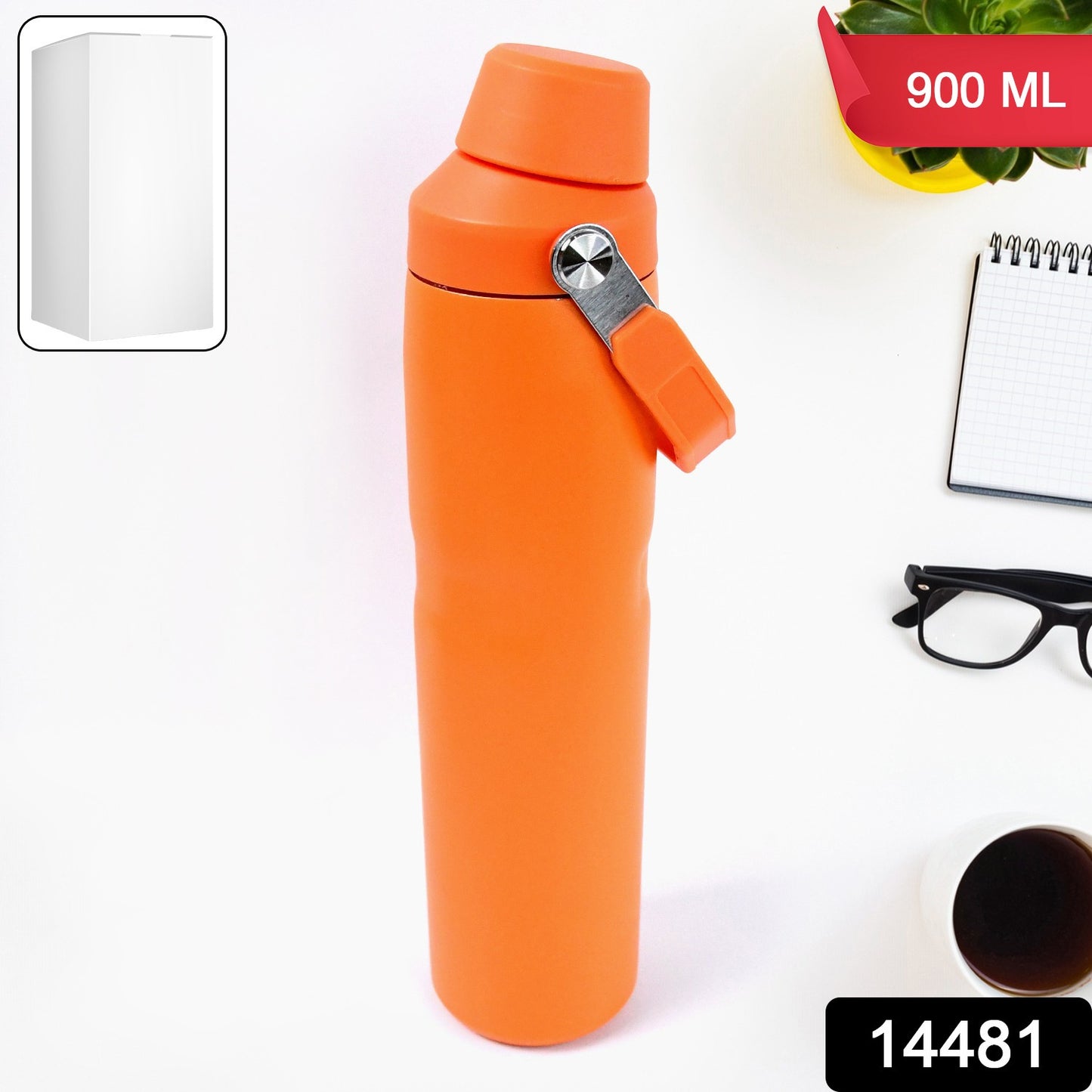Wukusy insulated stainless steel water bottle with a sleek design, suitable for hot and cold beverages.