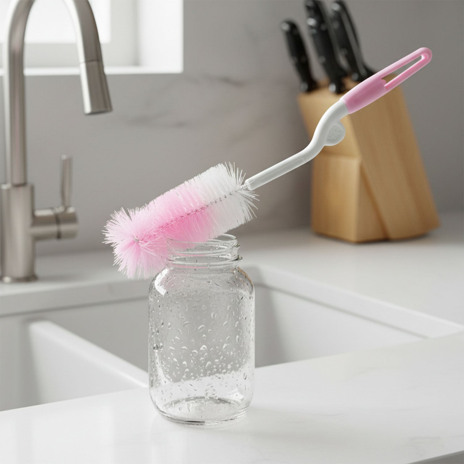 Bottle  Nipple Cleaning Brush With 360 Rotary Handle (1 Pc)