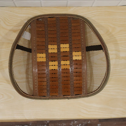 Wukusy car seat mesh back support with wooden bead panel for office chairs, providing ergonomic lumbar support and comfort.