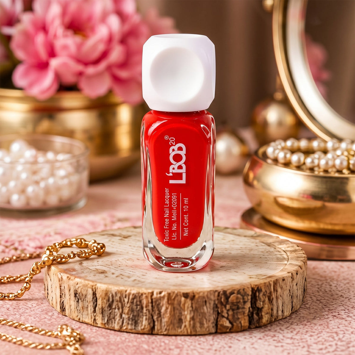 Wukusy classic red nail polish with matte finish, 10ml brush applicator, showing the vibrant red color and smooth matte texture.