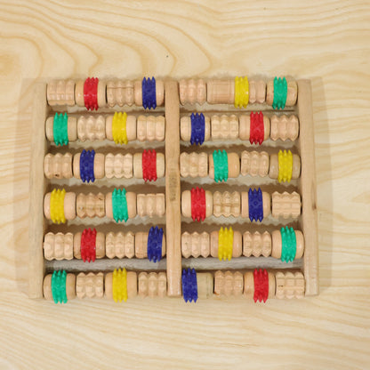 Wooden Acupressure Foot Massager Roller Board 25 X 20 Cm (1 Pc)