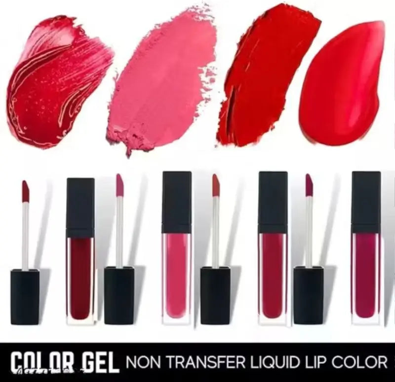 Combo of 4-in-1 Red Matte Lipstick & Waterproof Eye Makeup Set (Pack of 6)
