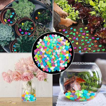 Garden Decor Luminous Stones Glow In Dark Decorative Pebbles Outdoor Fish Tank Decoration ( 160 Pcs )
