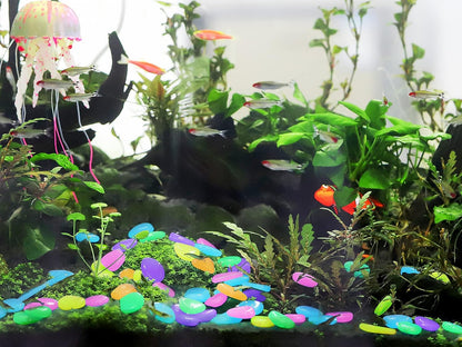 Garden Decor Luminous Stones Glow In Dark Decorative Pebbles Outdoor Fish Tank Decoration ( 160 Pcs )