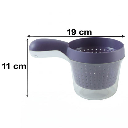 Plastic Drain Basket With Handle And Catch Bowl For Fruits And Vegetables (1 Pc)