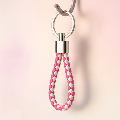 Leather Style Keychain With Metal Ring - (1 Pc)