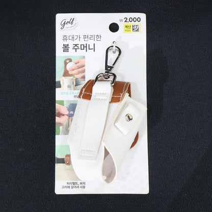 Golf Tees Holder  Mini Ball Pouch With Carabiner - (1 Pc)