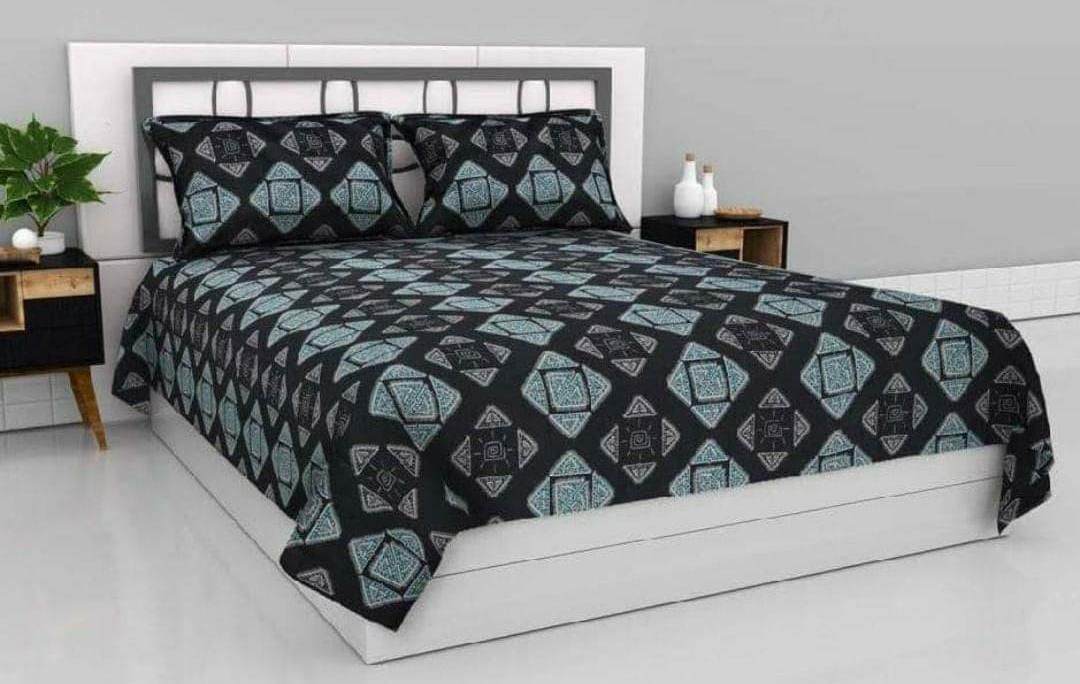 Glace cotton flat double bedsheet with two matching pillow covers, soft and comfortable bedding from Drpshippr.