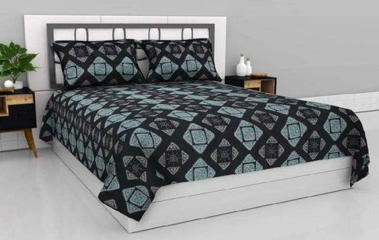 Glace Cotton Flat Double Bedsheet With 2 Pillow Covers