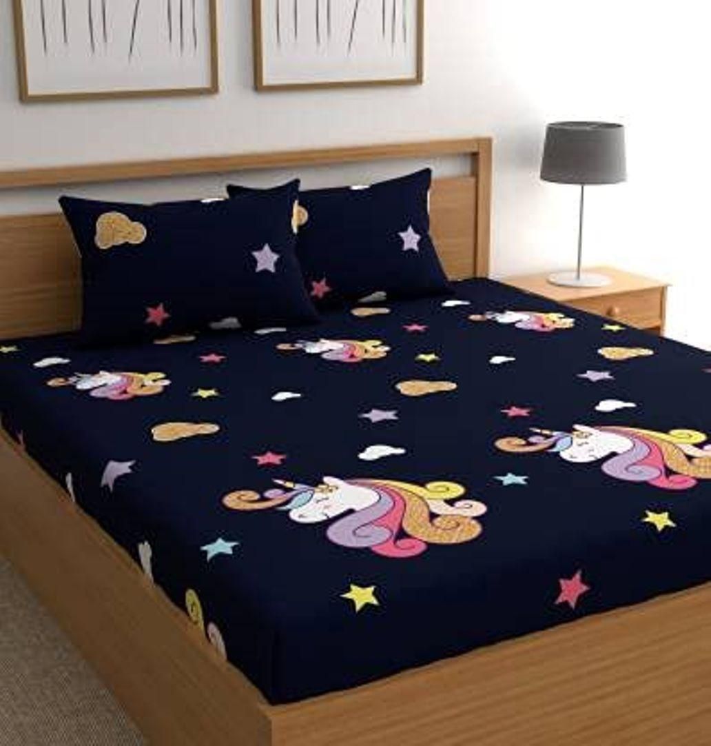 King size Glace Cotton flat bedsheets by Drpshippr, soft and smooth white double bedsheets for a comfortable sleep.