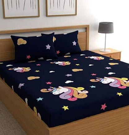 King size Glace Cotton flat bedsheets by Drpshippr, soft and smooth white double bedsheets for a comfortable sleep.
