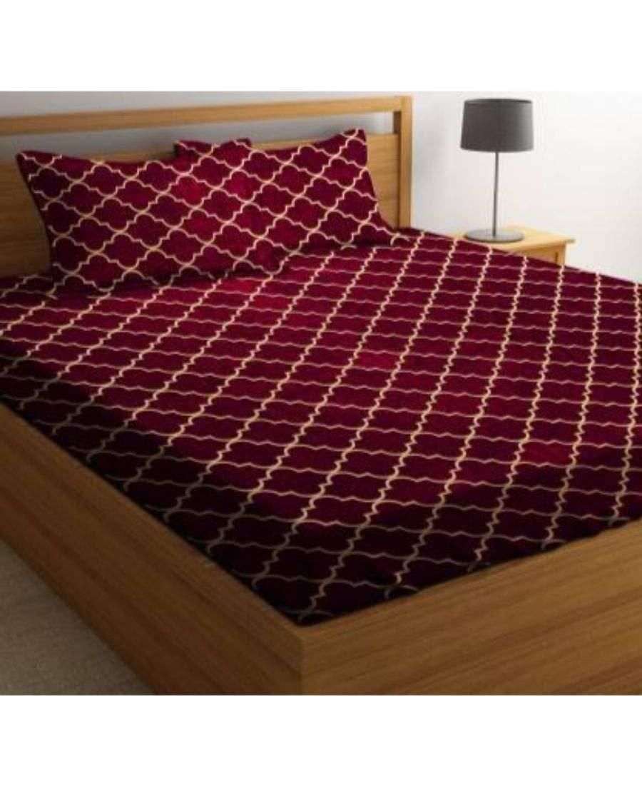 Drpshippr Glace Cotton printed double bedsheets with colorful floral design on soft fabric for a comfortable bedroom decor.