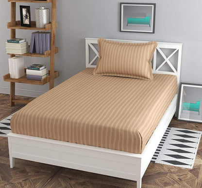 Glace cotton single bedsheet with matching pillow cover, soft and lightweight home decor bedding by Drpshippr.