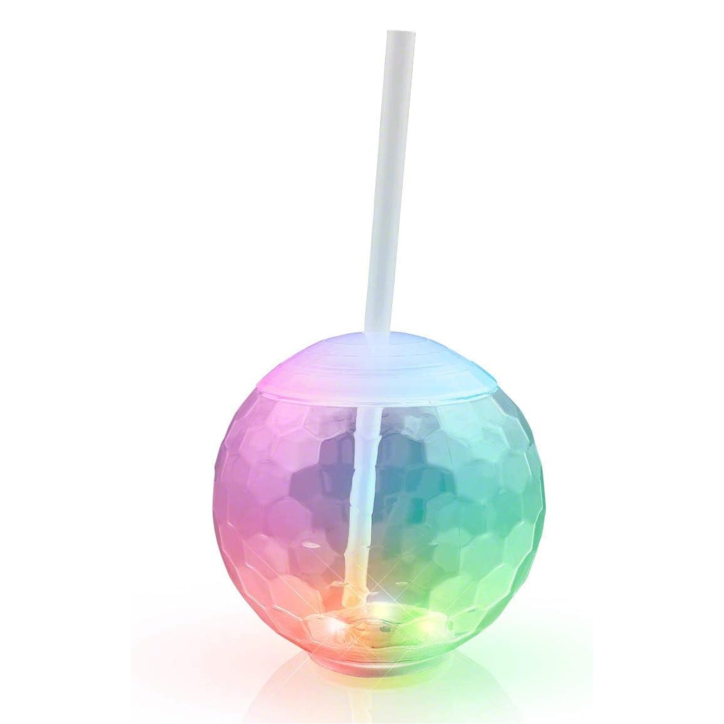 Led Glow Drink Cup With Straw (1 Pc)
