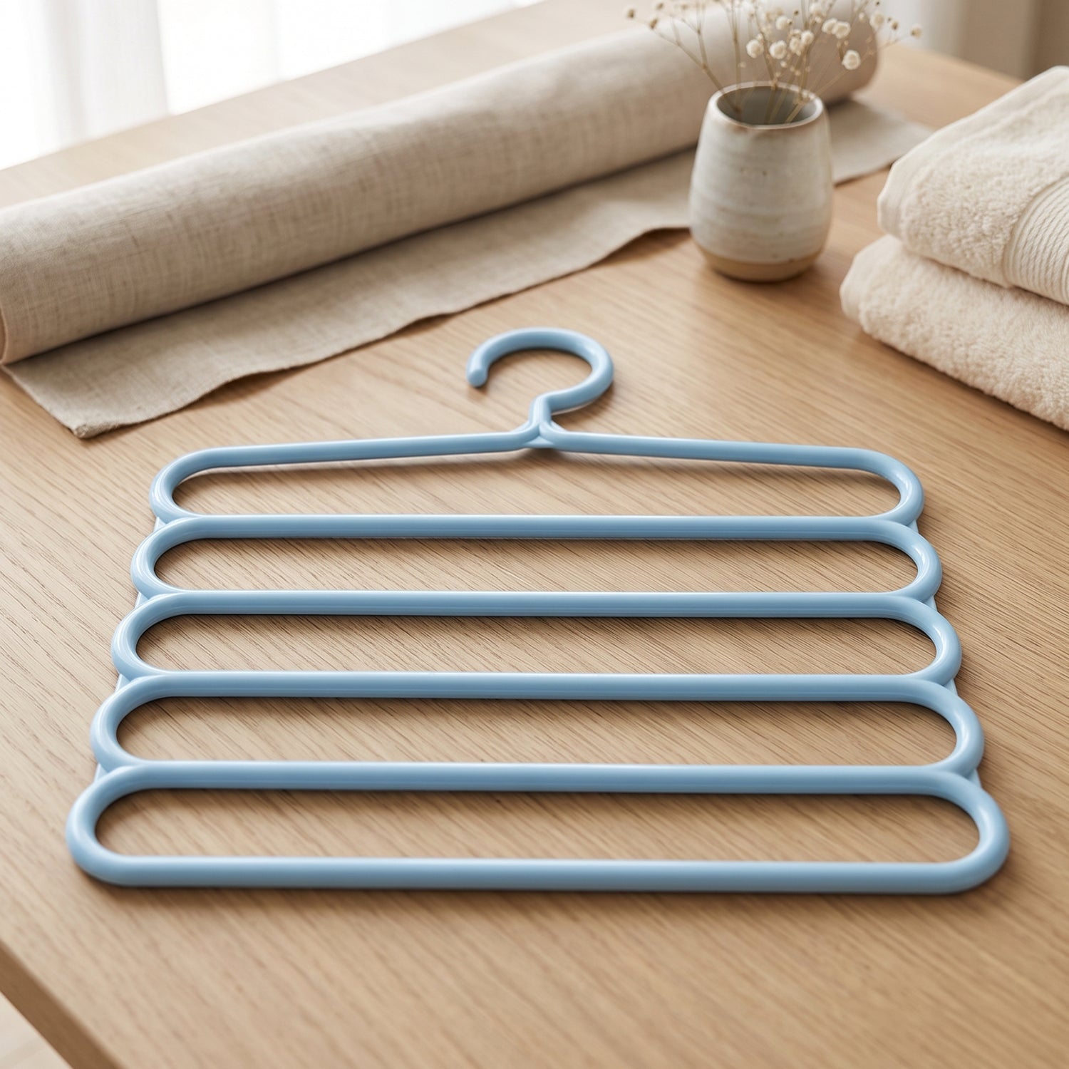 Small 5 In 1 Plastic Hanger Multi Layer Trouser Pant Organizer (1 Pc)