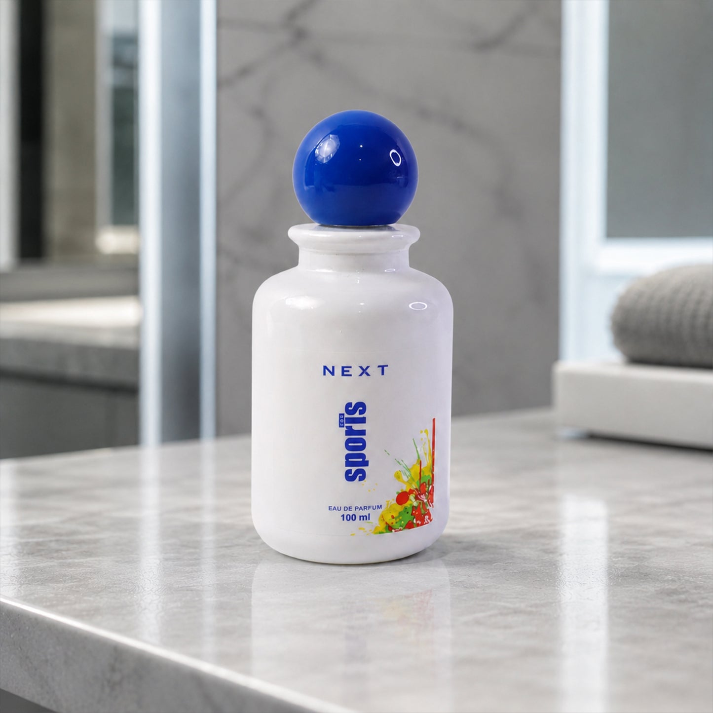 Wukusy Next Sports men's fragrance Eau De Perfume spray bottle, 100ml, long-lasting scent for daily use, sleek design.