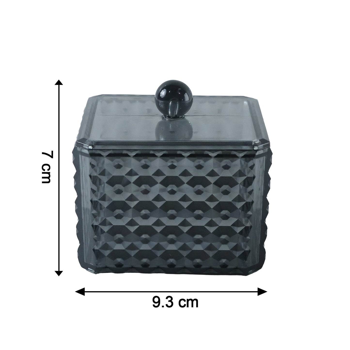 Plastic Cotton Swab Storage Box With Lid For Bathroom Vanity And Desk Use (1 Pc)