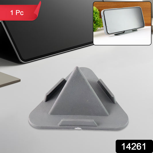 Wukusy Pyramid Grey mobile stand with three inclined angles, ideal for viewing and hands-free use of smartphones.