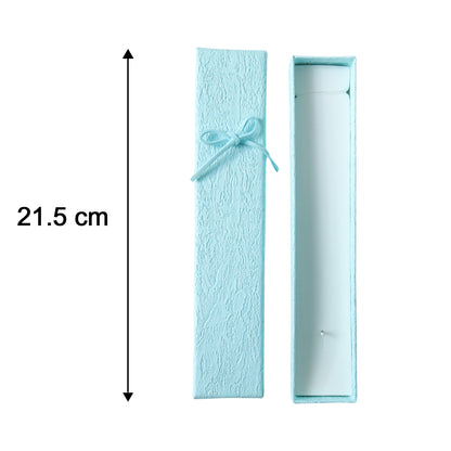 Premium Long Rectangular Jewelry Gift Box With Elegant Ribbon (1 Pc)